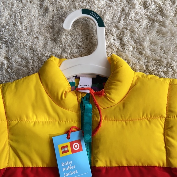0-3 mo Baby Color Block Puffer Jacket - LEGO® Collection x Target Yellow/Red… - Picture 7 of 9